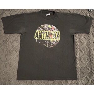 ANTHRAX VTG 90s Stomp 442 Tour Band Tee T Shirt 1995 Vintage Metal Black RARE